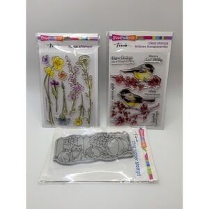 Stampendous Frans Poised Wildflowers Birds Clear Rubber Stamps SSC1405 CSM120